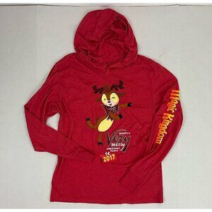 Disney World Mickey's Very Merry Christmas Party 2017 Hooded L/S T-shirt Sz M